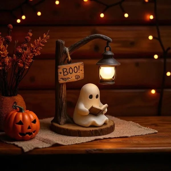 🔥Last Day Promotion 50% OFF - 👻📖Cute Ghost Reading Lantern - BOO!(✨Same as in the video)