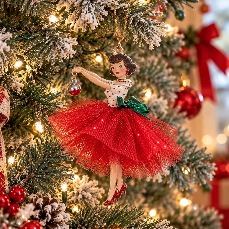 🎄 Vintage Christmas Lady Ornaments – Bring Back the Magic of the 1950s ✨