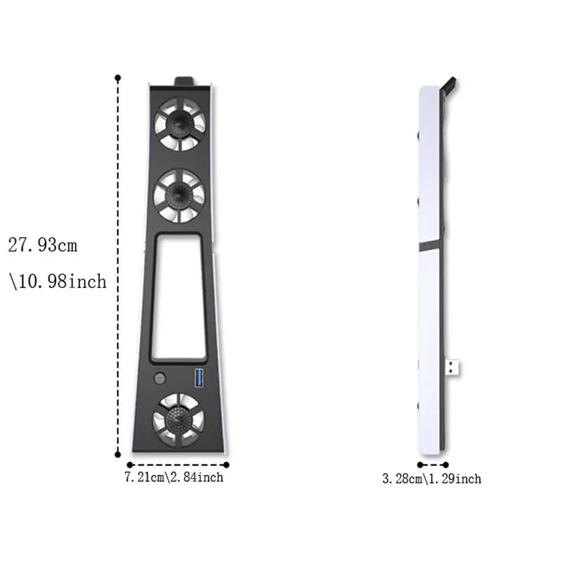 PS5 Slim Cooling Fan with LED‐Light | Plug‐Play External Cooler
