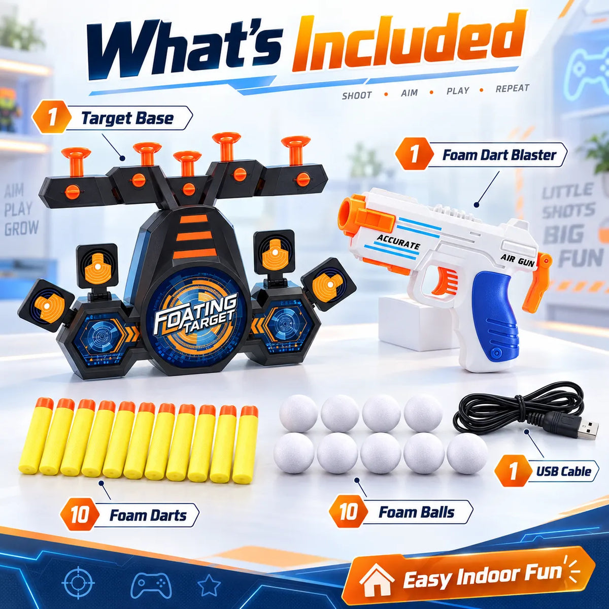 🎯Floating Target Shooting Toy Set | Fun Competitive Shooting Game, Perfect Gift For Boys & Girls
