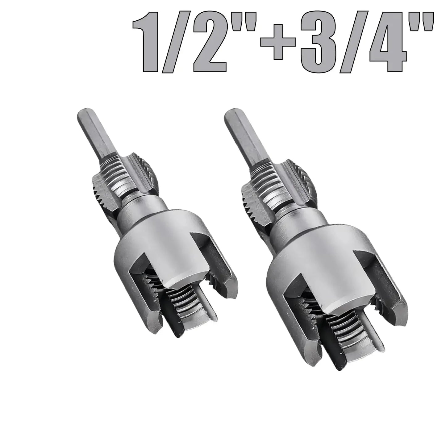 🔧Drill-Powered Pipe Thread Cutting Bit — Internal & External Threading for 1/2" & 3/4" Plastic Pipes