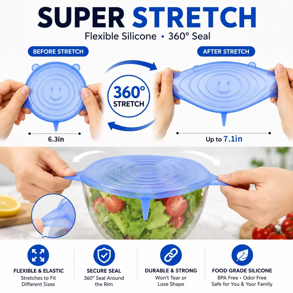 ๐ Silicone Stretch Lids โ Ditch Plastic Wrap, Choose a Better Way