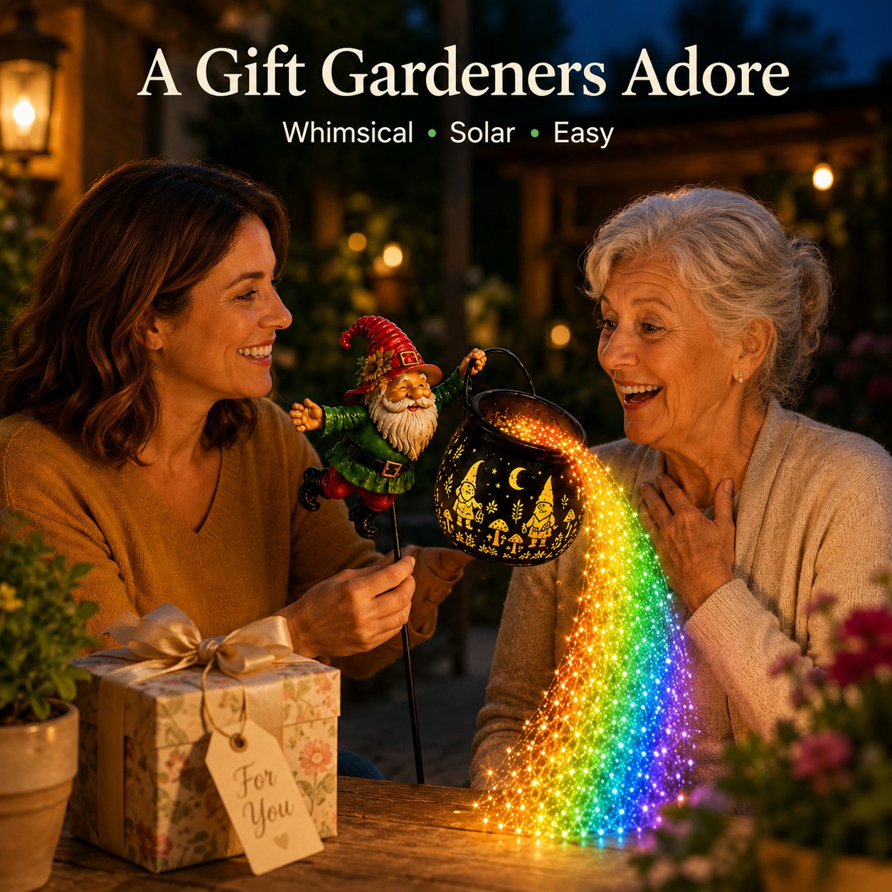 ๐ Gnome Cauldron Solar Garden Light โจ