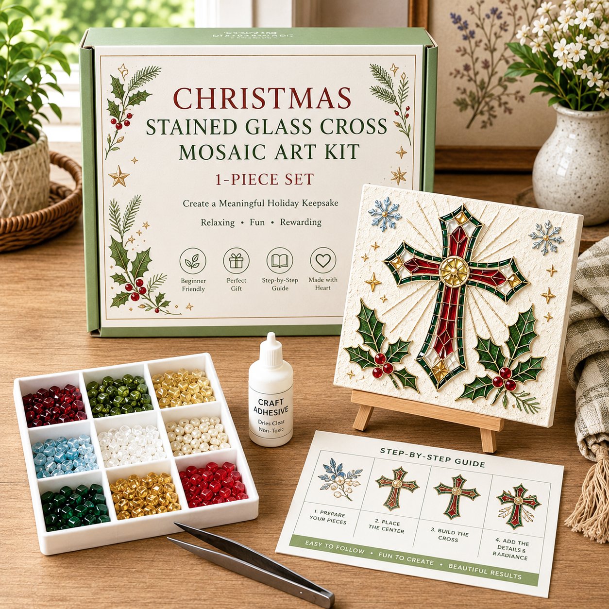 💥 LAST DAY 49% OFF - Nativity Sea Glass Art Kit – Beginner-Friendly ✨