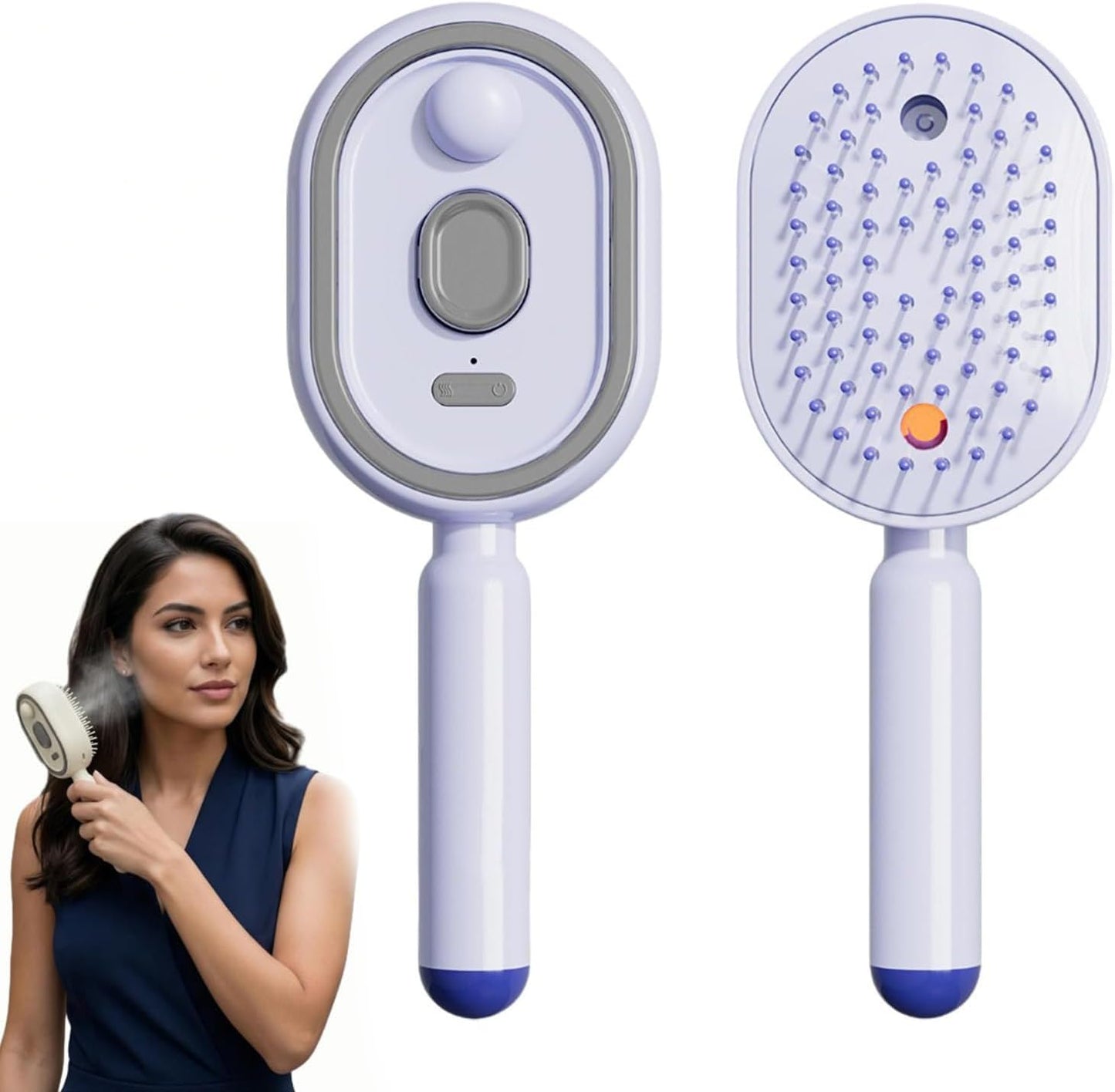 💆♀️3-in-1 Steam Massage Hair Brush -Smooth Hair • Reduce Frizz • Scalp Relaxation