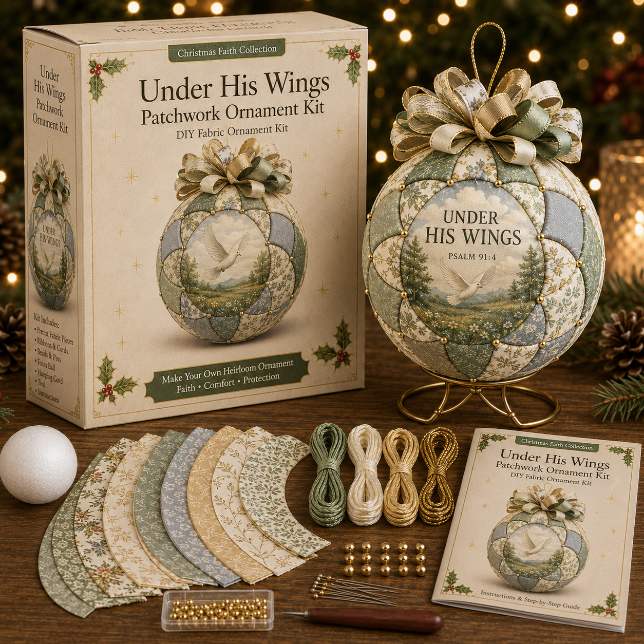 ๐ Christmas Faith Patchwork Ornament DIY Kit
