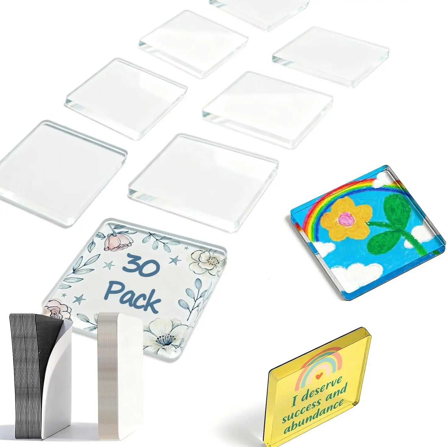 ☀️📸 2"×2" Clear Acrylic Magnetic Photo Frames – DIY Fridge Magnets for Summer Memories 🧲✨