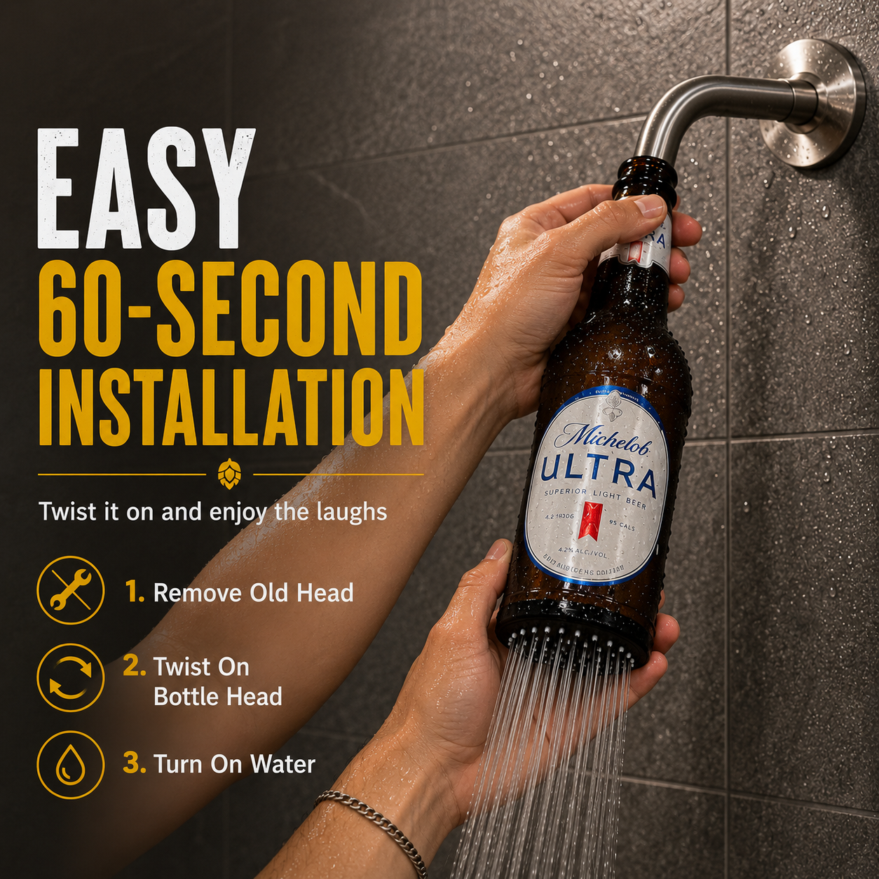 πΊ Beer Bottle Shower Head β The Funniest Gift for Beer Lovers