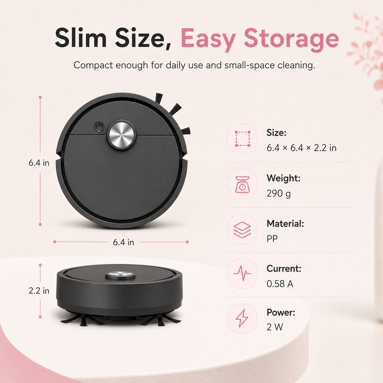 π€ Mini Robot Vacuum β Tiny Cleaner, Tidy Anywhere