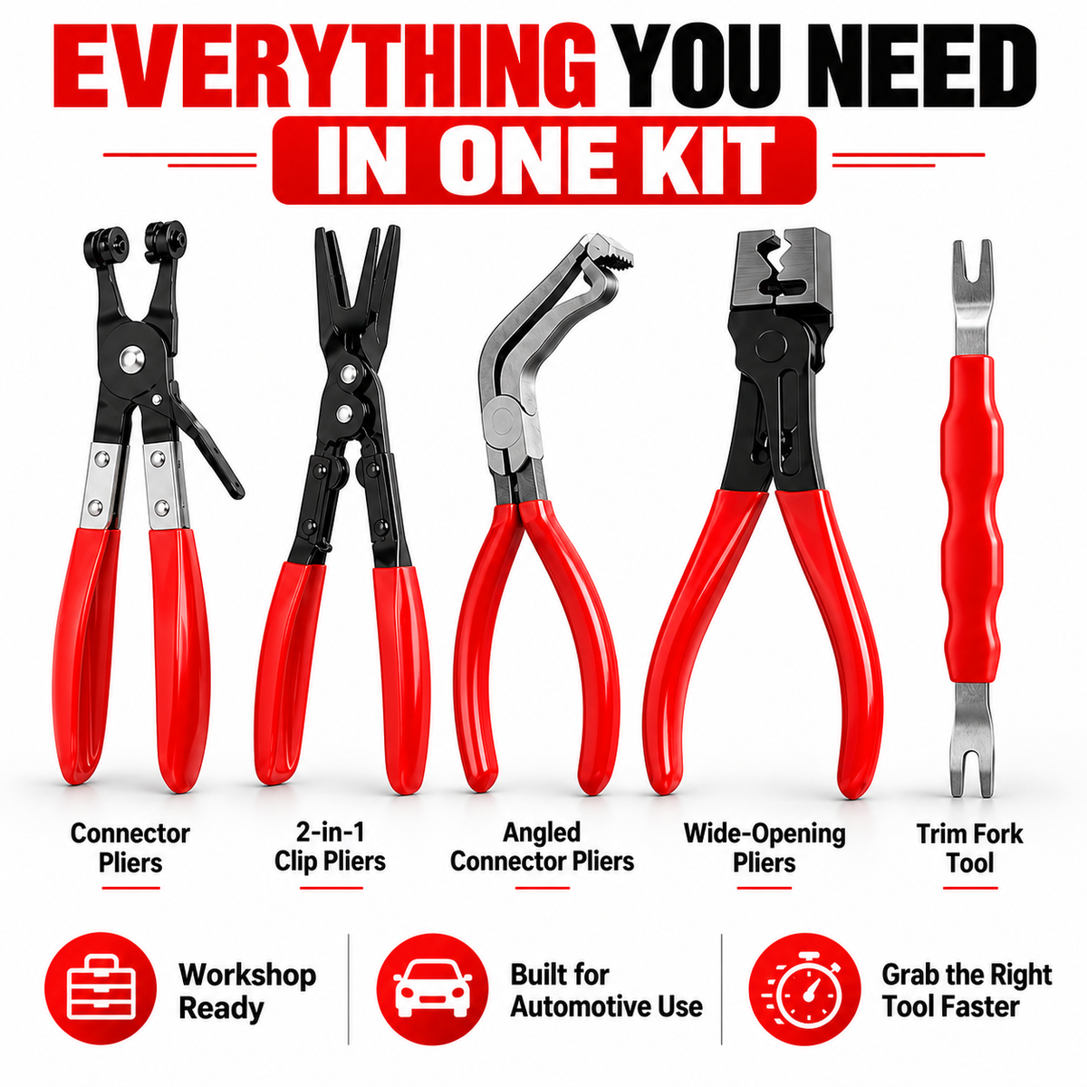 🔧 5-Piece Automotive Clip & Connector Removal Tool Set