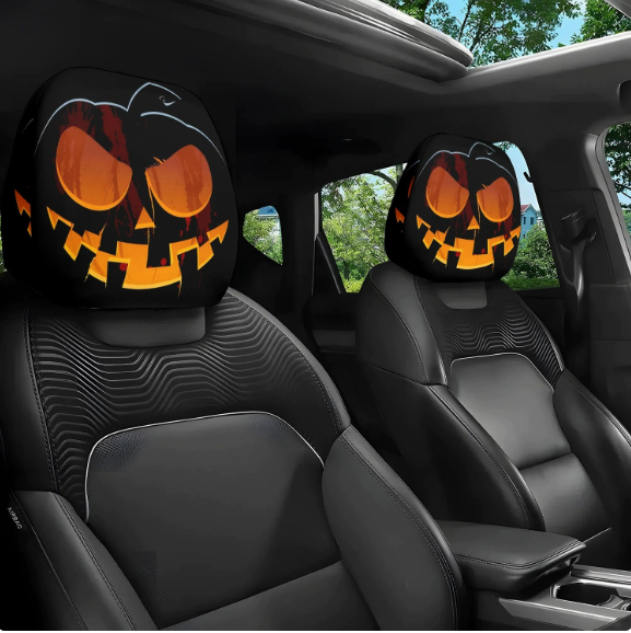 π Funny Cartoon Car Headrest Covers β 2PCS 2D Universal Fit π