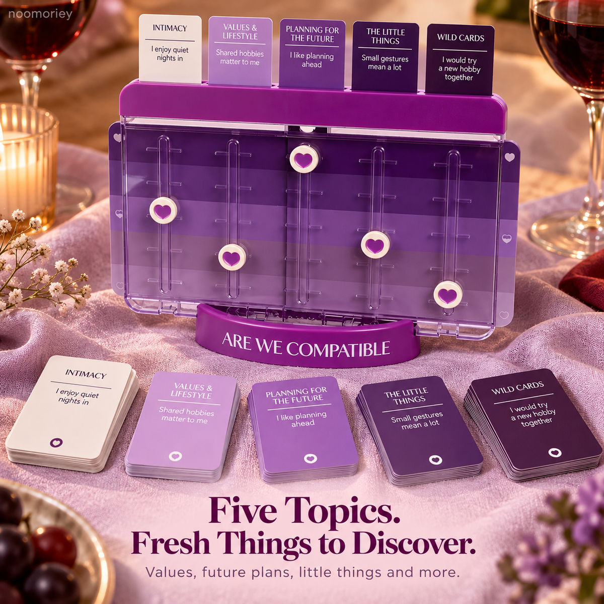 π Are We Compatible? Couples Conversation Game β Heart-Slider Board for Date Nights & Meaningful Moments