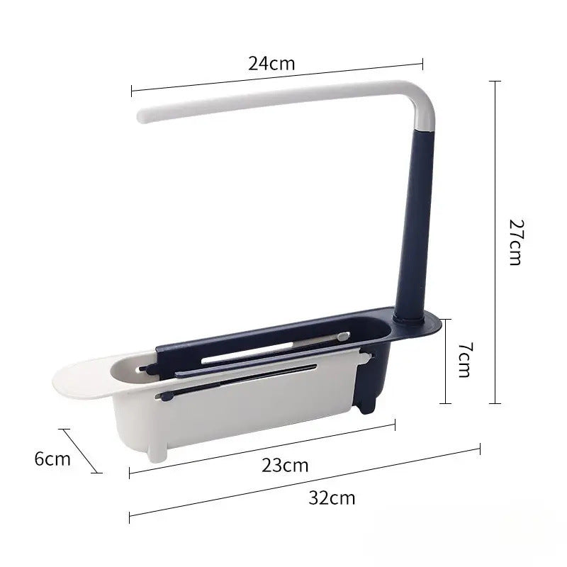 ✨ Adjustable Telescopic Sink Organizer – Drain, Dry & Declutter Any Sink Size