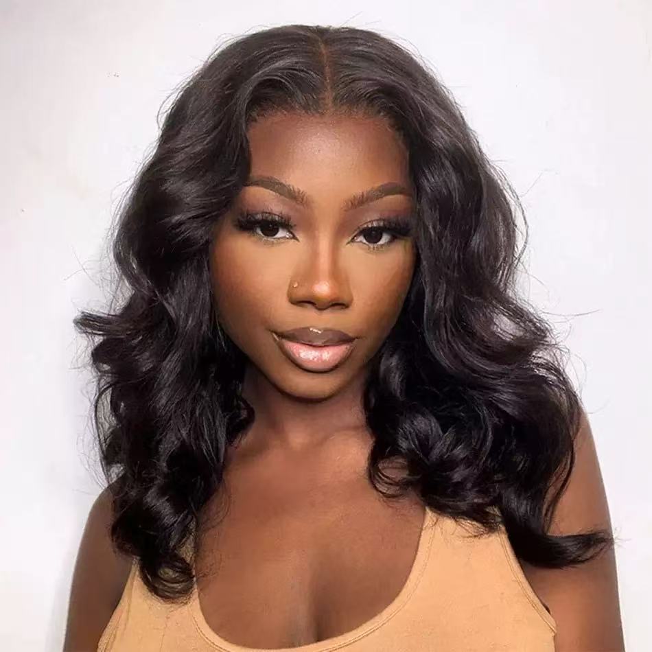 Free shipping —Pre-Styled Body Wave Short Bob Wig Transparent Lace Wigs