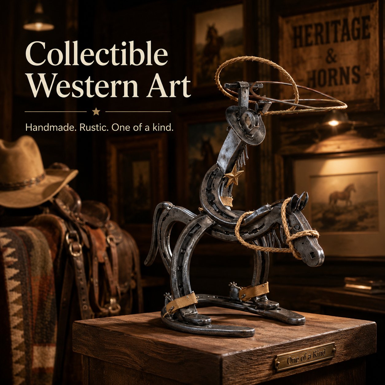 đ„Handcrafted Cowboy Iron Pony Ornament