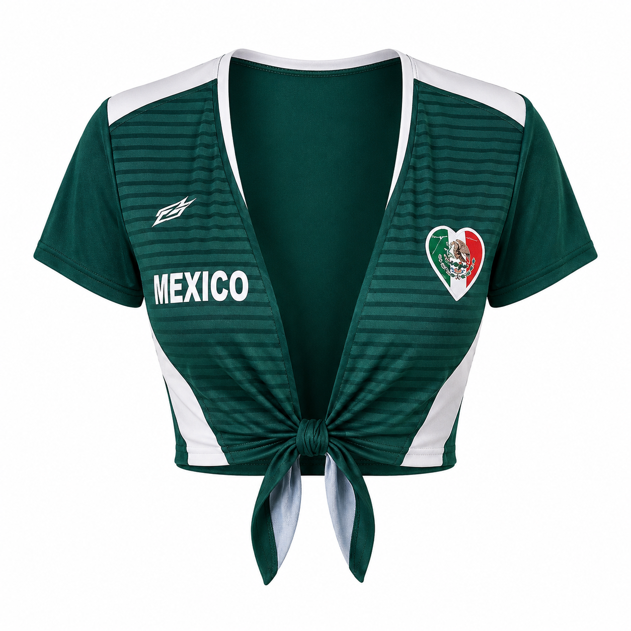 Women's Mexico Soccer Fan Crop Top – Flattering Tie-Front Design for Match Day & Summer Style ⚽✨