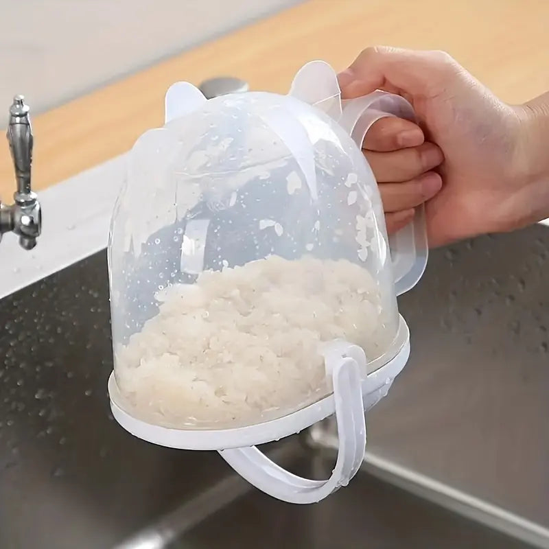 Automatic Hands-Free Rice Washing Tool Convenience Strainer with Filtering Lid Ideal for Rice Beans Fruits Vegetables Grains Kitchen Accessories Lazy Rice Cleaning Device Easy to Use Kitchen Gadget