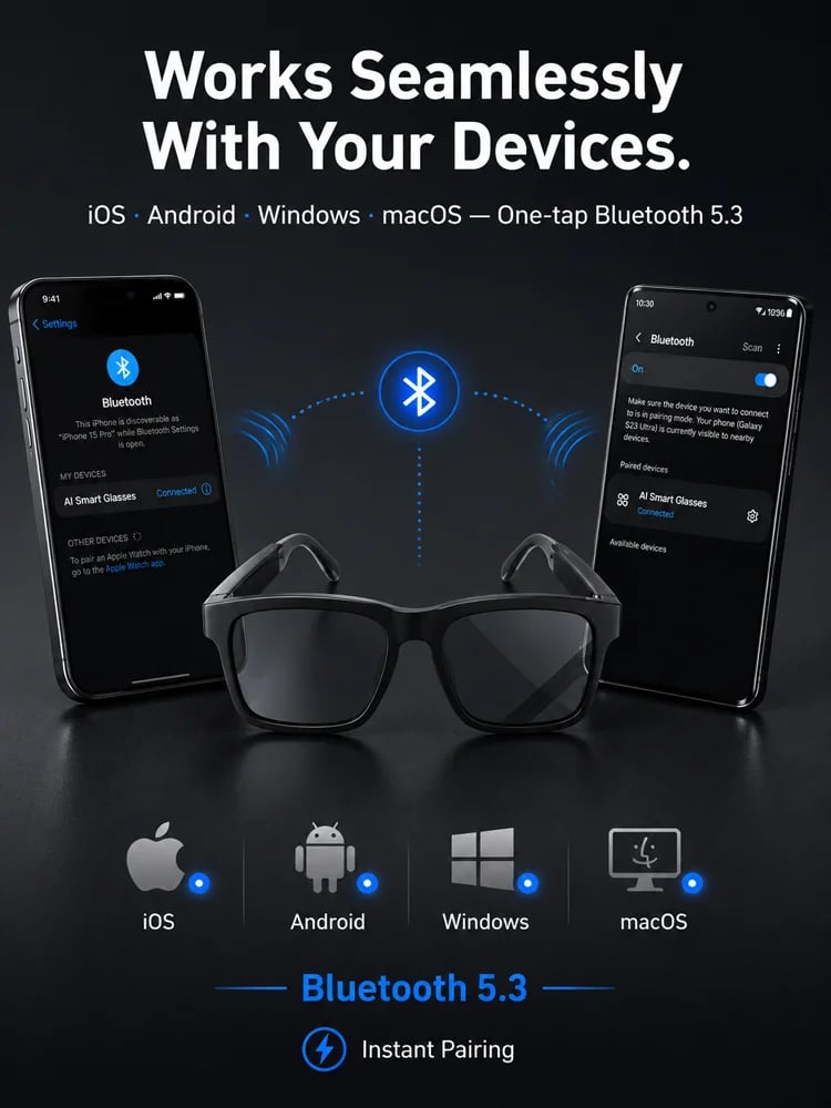AI Smart Bluetooth Glasses