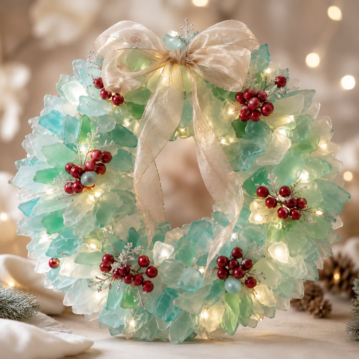 š„Last Day 49% OFF ā š
Beginner-Friendly DIY Lighted Sea Glass Santa Christmas Decor Kit | Complete Kit with Sea Glass Pieces, Warm Fairy Lights & Step-by-Step Guide Included š