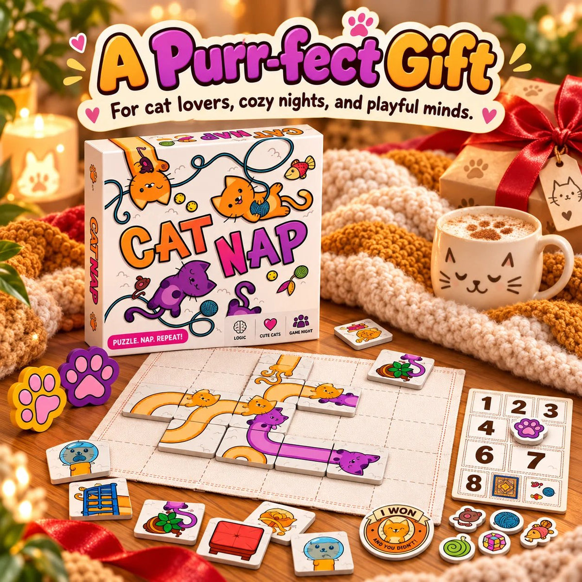 π± Cat Nap β Cute Cat Puzzle Board Game for Family Fun & Game Night