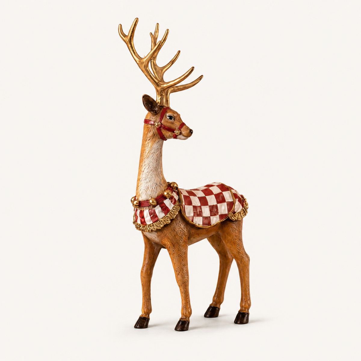 🎄Christmas in August Favorite: Handcrafted Set of 2 Classic Saddle Deer 🎁