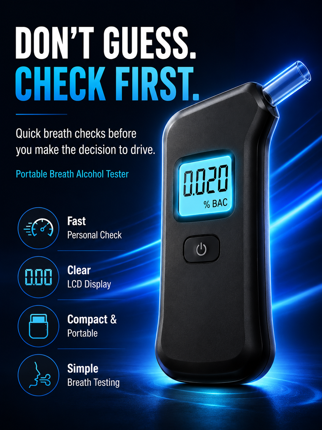 🍷🚫Portable breath alcohol tester