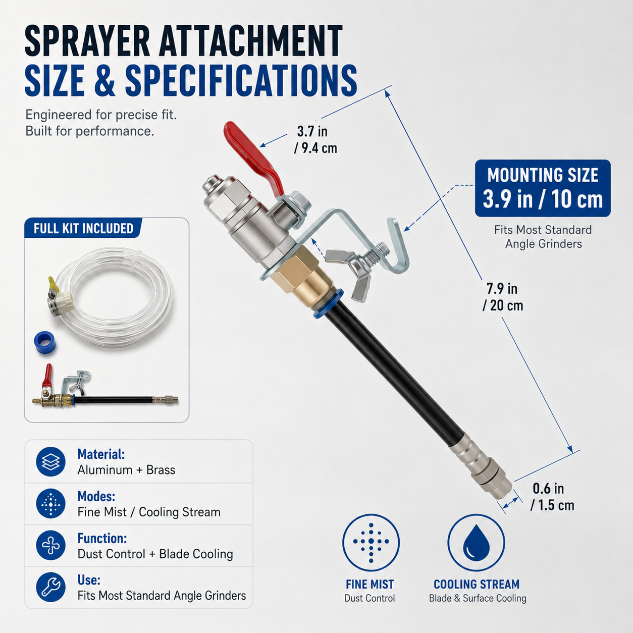 💦 Angle Grinder Dust Control Water Sprayer – Adjustable Wet Cutting Attachment for Cleaner Grinding & Cutting 🛠️
