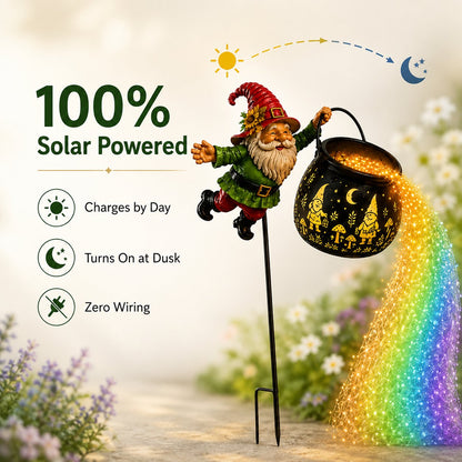 🌈 Gnome Cauldron Solar Garden Light ✨