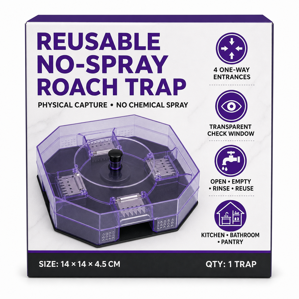 🪳✨ Reusable No-Spray Roach Trap – Chemical-Free, Washable & Easy to Reuse 🏠♻️