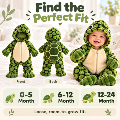 Little Turtle Plush 3D Shell Baby Onesie 🐢