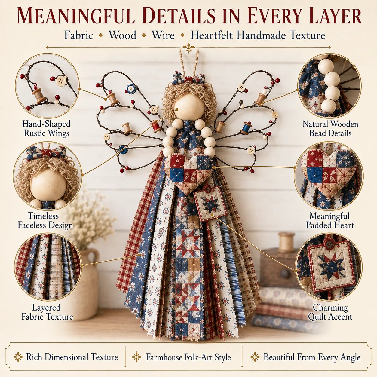 🪽 Angel Fabric Hanging DIY Kit – Create a Beautiful Handmade Angel Decoration