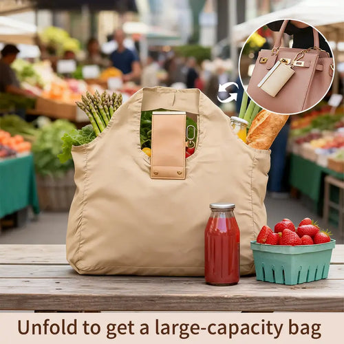 👜 Foldable Keychain Tote Bag ✨ | 🛍️ Portable Reusable Shopping Bag 💕 Compact, Lightweight & Easy to Carry 🔑