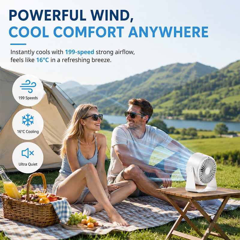 🏆80K+ SOLD🥇2026 SUMMER 49% OFF🔥Rechargeable Ice Misting Silent Cooling Fan