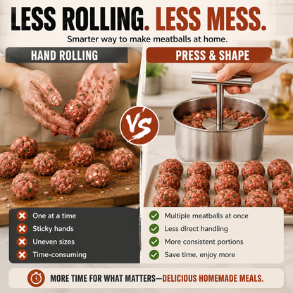 🔥 49% OFF TODAY🍝 Stainless Steel Meatball Press – Perfect Meatballs Every Time