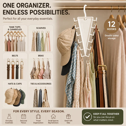 👚 12-Hook Vertical Closet Organizer | Space-Saving Storage