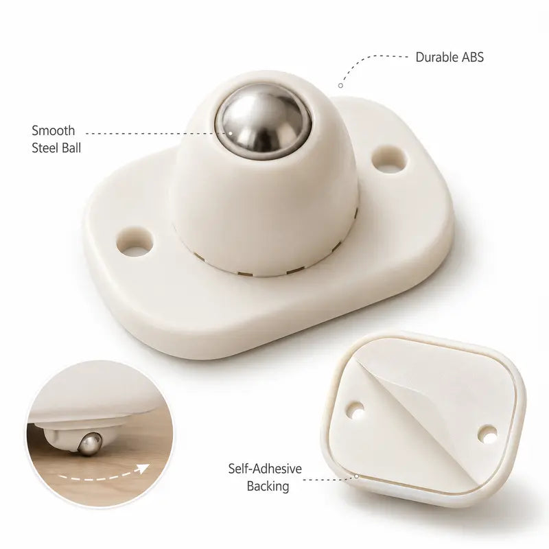 🔥 Hot Sale 🛒 8-Pack Self-Adhesive Mini Caster Wheels 🔄 360° Rotating | 💪 Durable Strong Load | 🔇 Low-Noise Mini Furniture Wheels