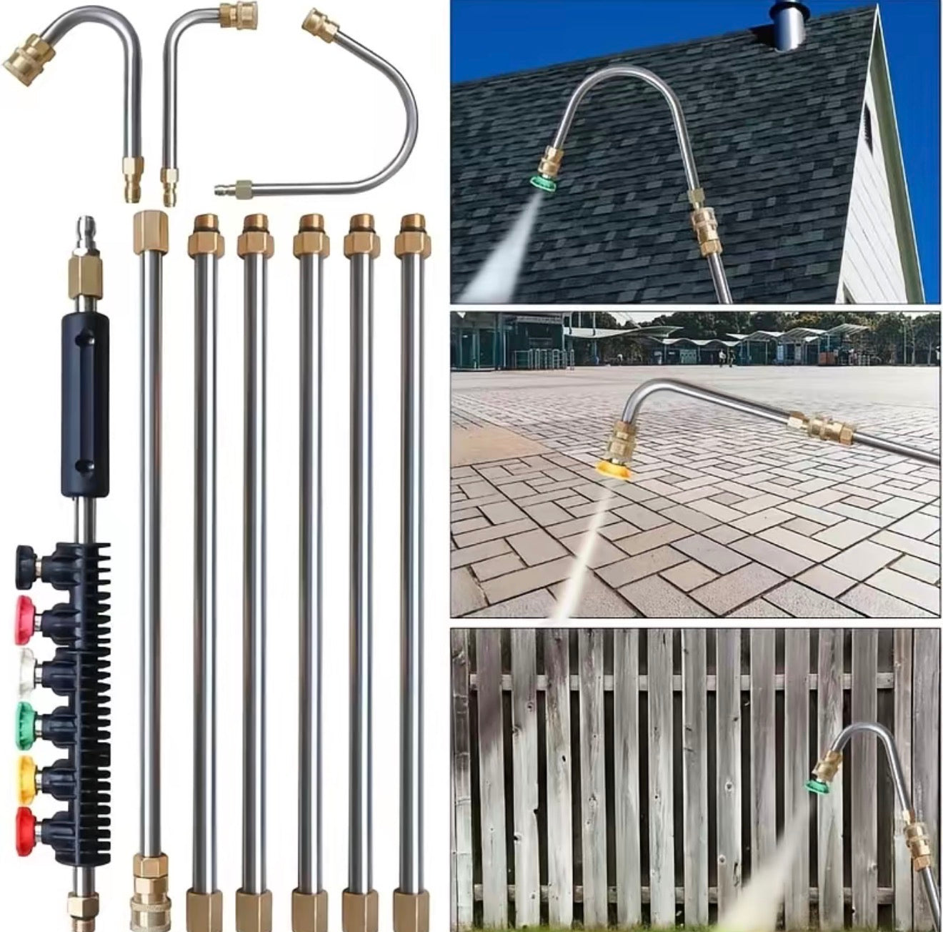🔥 10-Piece Pressure Washer Rod Set 💦 –⚡Extend your reach and make tough outdoor cleaning faster, safer, and easier! 🏠✨