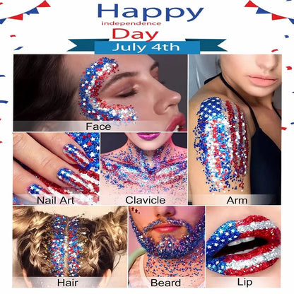 Last Day Promotion!🎁🦅4th of July Glitter Stick✨🔔 Red, White & Blue Body & Hair Sparkle