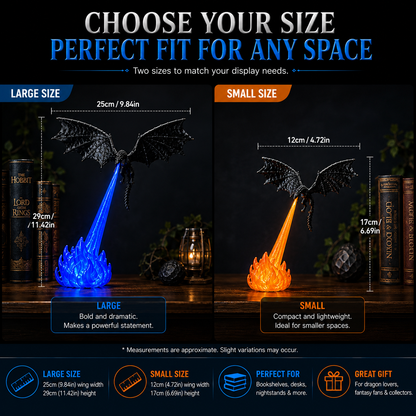 🐉🔥 3D Fire‑Breathing Dragon LED Light | Glowing Fantasy Bookshelf Decor