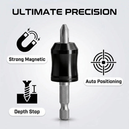 🧲Magnetic Screw Positioner Depth Limiter, Strong Magnet Holds Screws Without Dropping, Prevents Wood Splitting, Drill Bit Auxiliary Tool for DIY & Carpenter