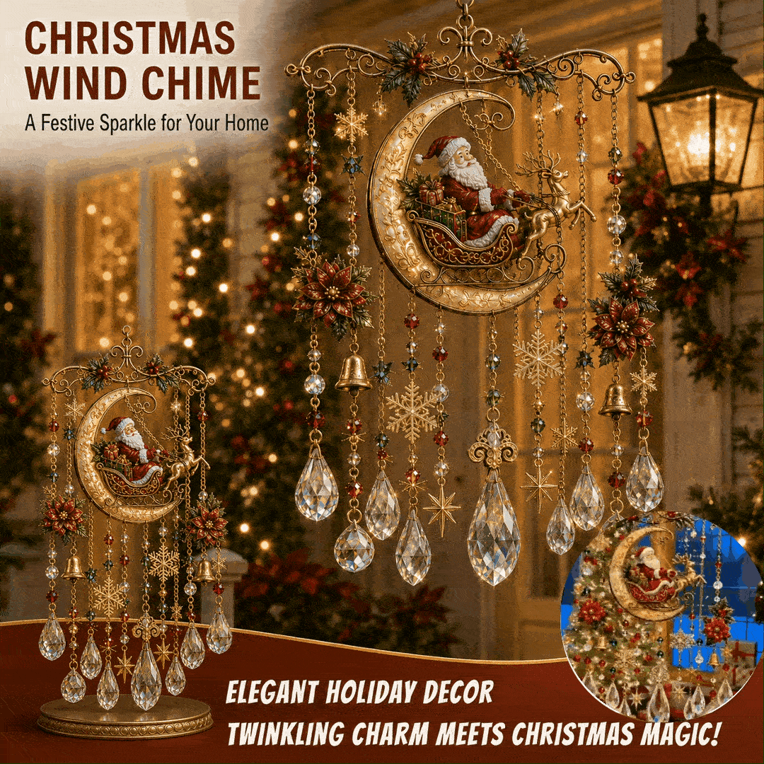 🎄 Limited-Time 50% OFF – Christmas Wind Chime with Crystal Drops🔔