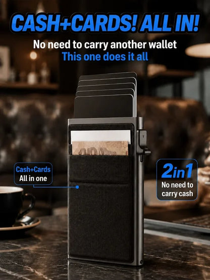 Metal multi-card slot automatic pop-up card holder