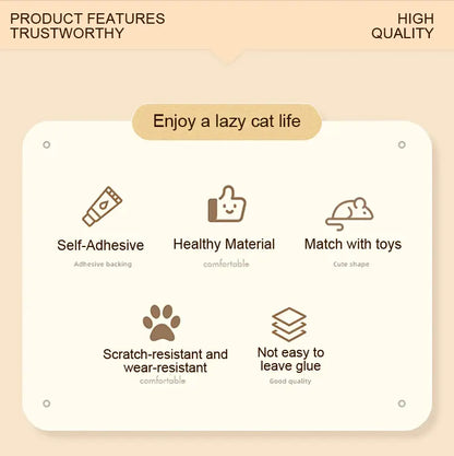 SmartWell Cat Scratcher Mat Self Adhesive Wall Protector 5D Visual Woven Art Anti Scratch Furniture Guard With Free Cat Toy Durable Felt Pad For Indoor Cats Couch Door Sofa Protection