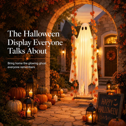 Light-Up Swinging Hanging Ghost Halloween Outdoor Decoration