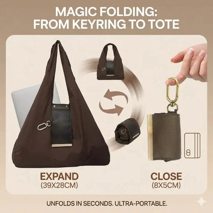 👜 Foldable Keychain Tote Bag ✨ | 🛍️ Portable Reusable Shopping Bag 💕 Compact, Lightweight & Easy to Carry 🔑