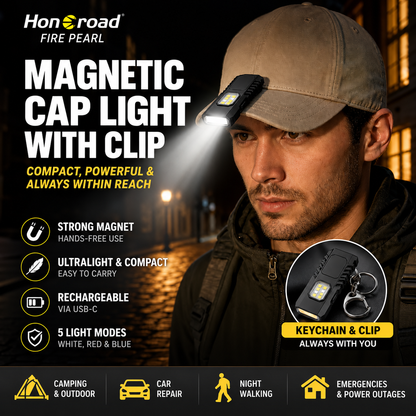 🔦 Lanterna Mini LED para porta-chaves ✨ Lanterna potente recarregável por USB | 🧲 Lanterna magnética de trabalho | 🧢 Lanterna para boné | 🚶 Luz de segurança noturna | ⚡ Dispositivo multifuncional de iluminação de emergência para o ar livre