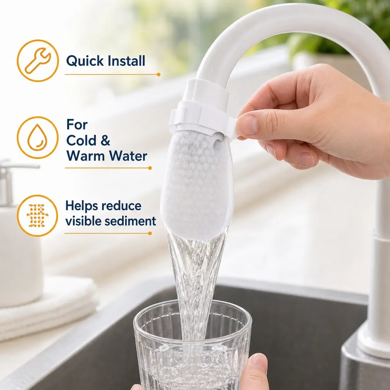 💧 Disposable Cotton Faucet Filter Bags