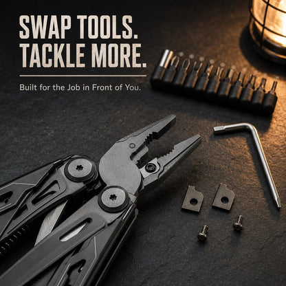 🏕️ 16-in-1 Camping Multi-Tool with Full-Size Scissors & Carrying Pouch