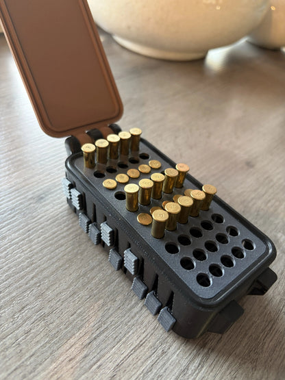 💥🔥Quick Access Ammo Storage Box – 50 Round Lift-Up Design Cartridge Organizer for Range & Storage