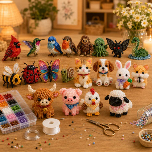 ⏰LAST DAY $20 OFF - 🧵✨ Tiny 3D Beaded Animal DIY Kit!!!